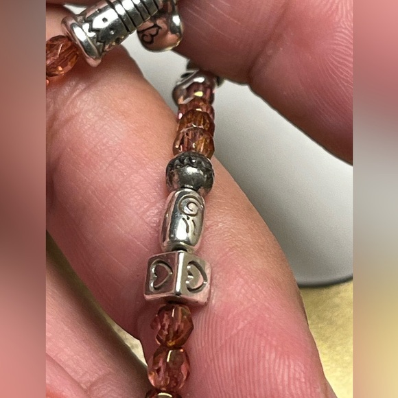 Brighton silver tone and amber crystal HOPE Charm Bracelet EUC - Picture 8 of 9